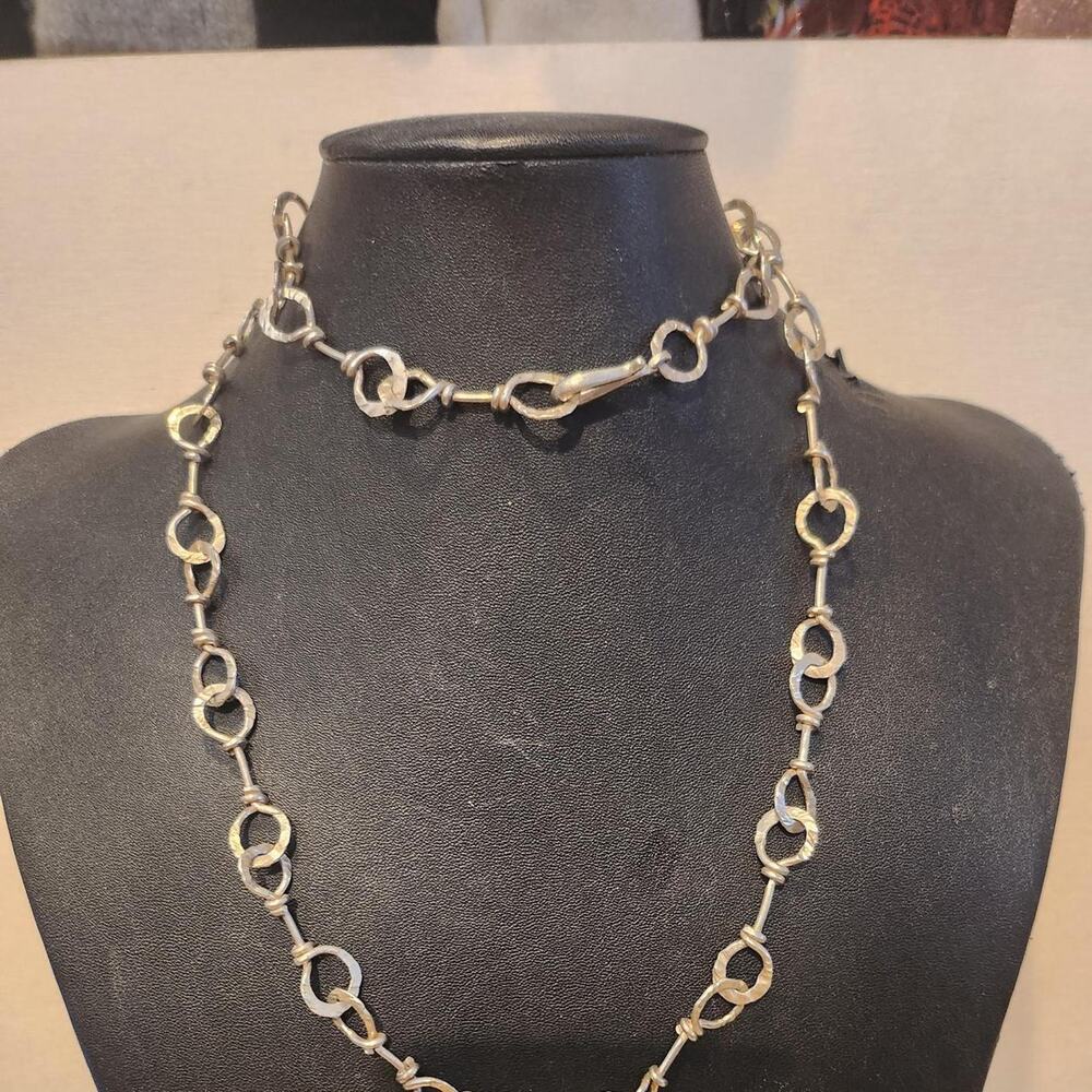 950 sterling silver 35" long necklace